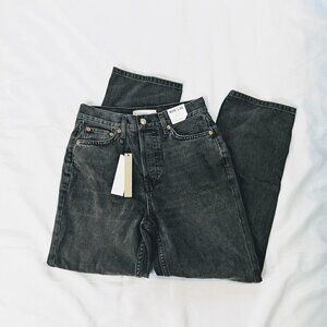 Topshop Dark Gray High Waisted Dad Jeans Women's Size 4